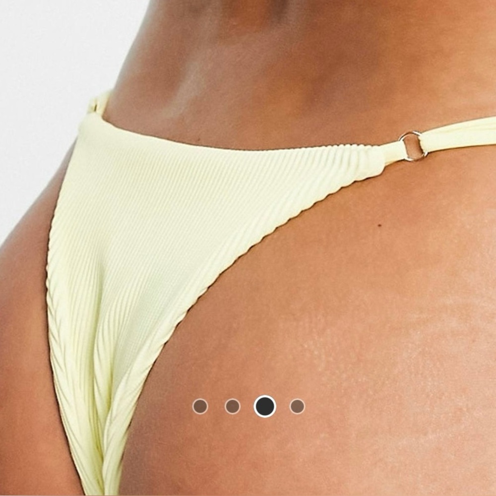 Yellow Ribbed Bikini Bottom - Picture 2 of 7